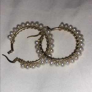 Pearl Hoop Earrings